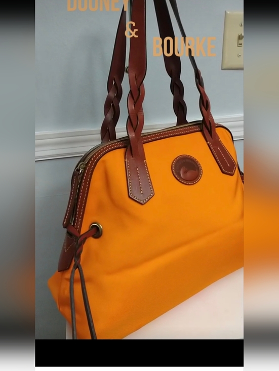 Dooney & Bourke Handbags - Dooney & Bourke Marigold Nylon Tote with Brown Leather Trim